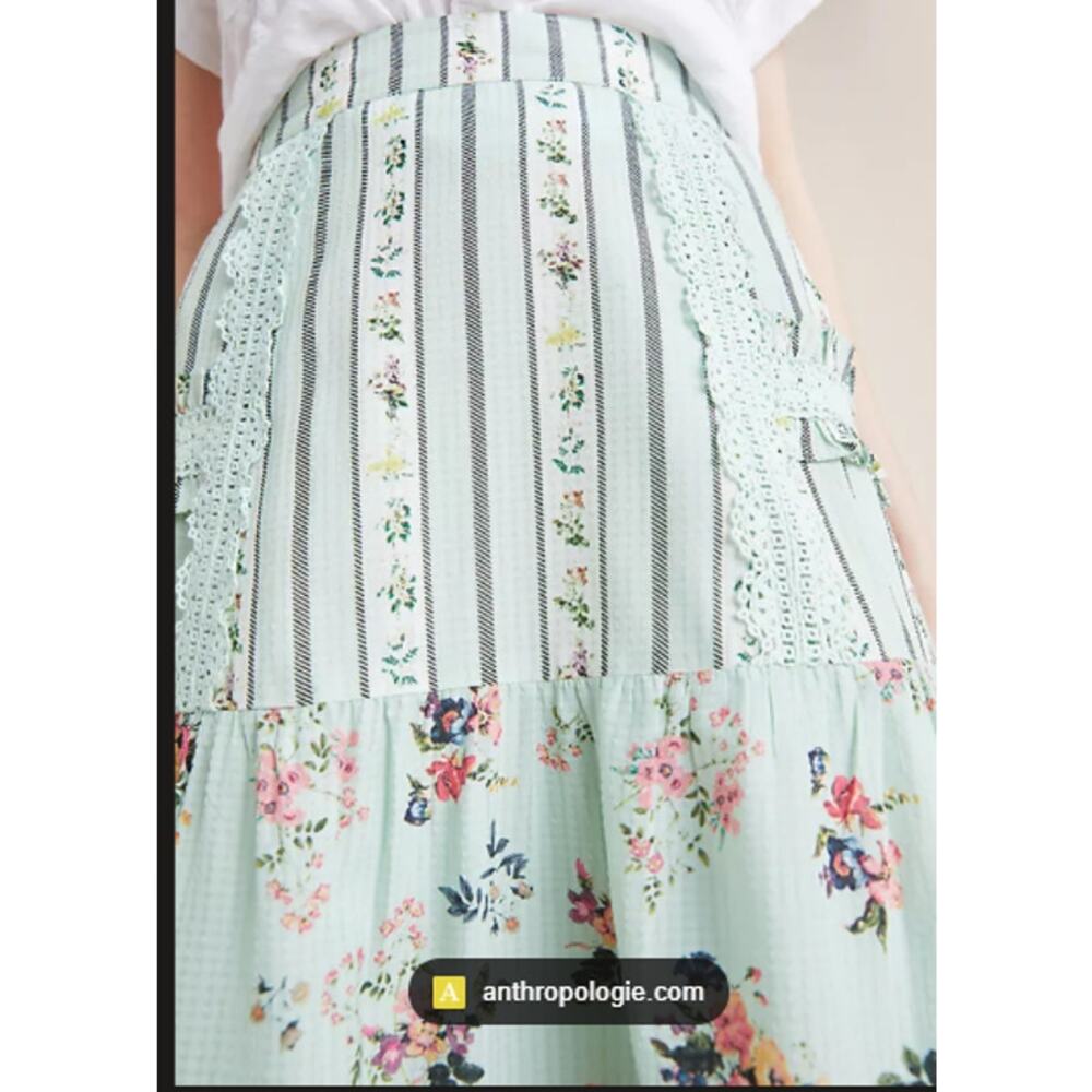 Anthropologie  Hemant & Nandita Floral Lace Skirt MSRP $160 sz X - Picture 2 of 5